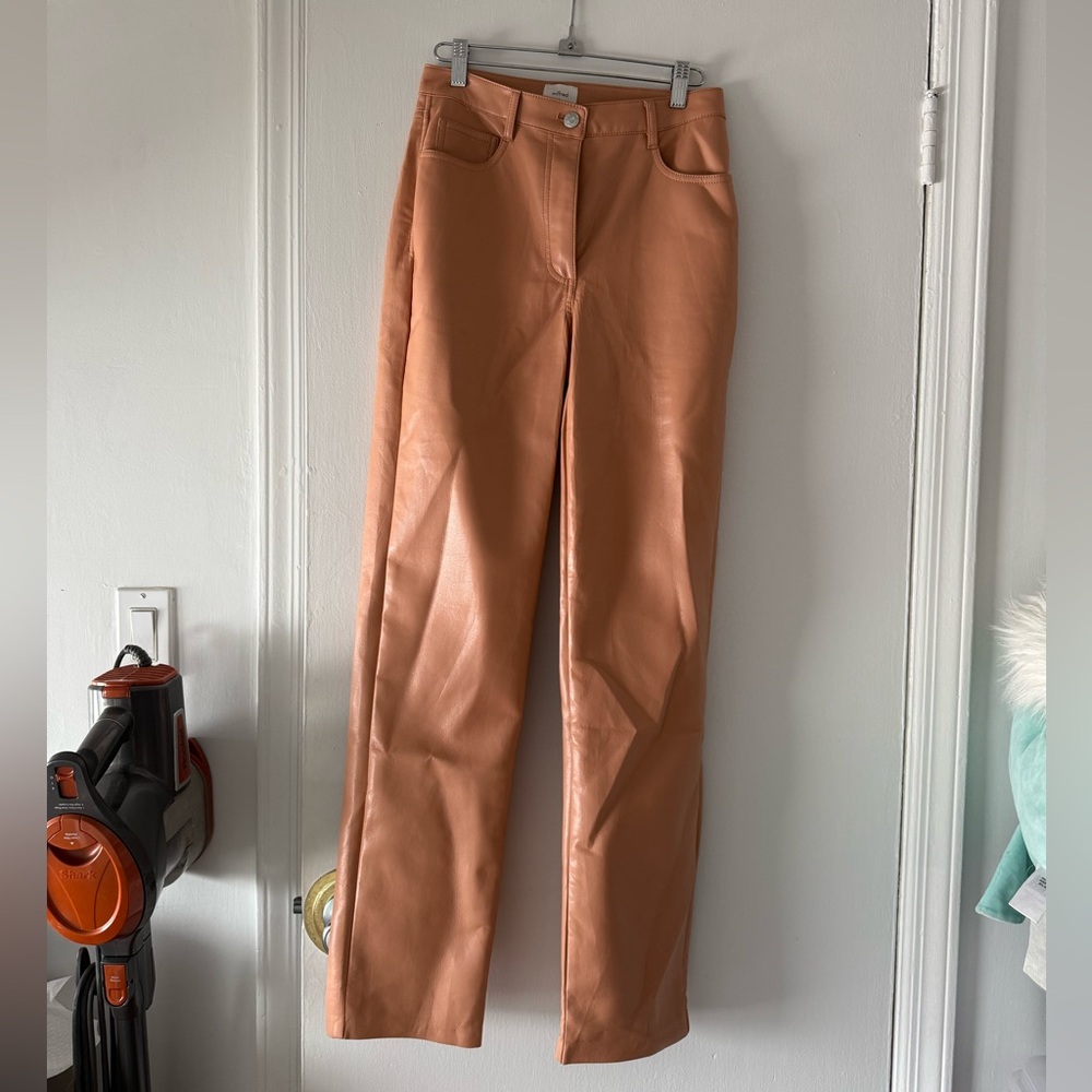 Wilfred Pink Nude Leather Trousers